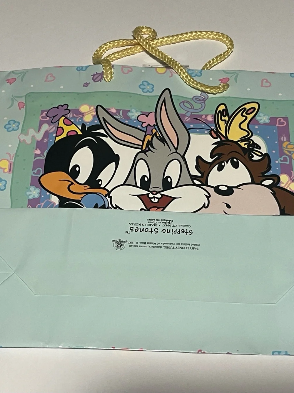 SOLD! Vintage 1997 Baby Looney Tunes Gift Bag - Bugs, Daffy, Taz - Warner Bros